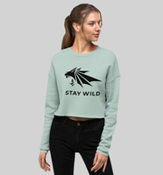 Women Crop UI Stay Wild Lion Sweatshirt