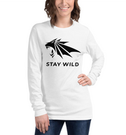 Women Fitness Activewear UI Stay Wild Lion Long Sleeve Tee