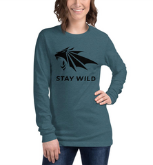 Women Fitness Activewear UI Stay Wild Lion Long Sleeve Tee