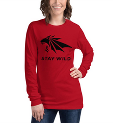 Women Fitness Activewear UI Stay Wild Lion Long Sleeve Tee