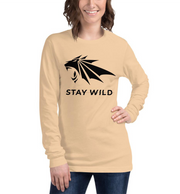 Women Fitness Activewear UI Stay Wild Lion Long Sleeve Tee