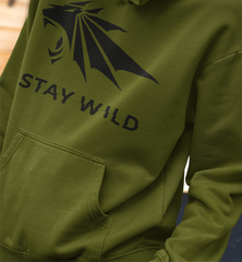 Men Fitness Activewear Gym UI Stay Wild Lion Pullover Hoodie