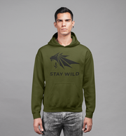 Men Fitness Activewear Gym UI Stay Wild Lion Pullover Hoodie